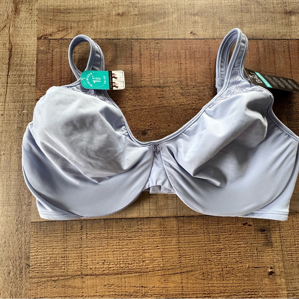 Bali Minimizer Smooth Unpadded Bra 38DD New With Tags Periwinkle Blue